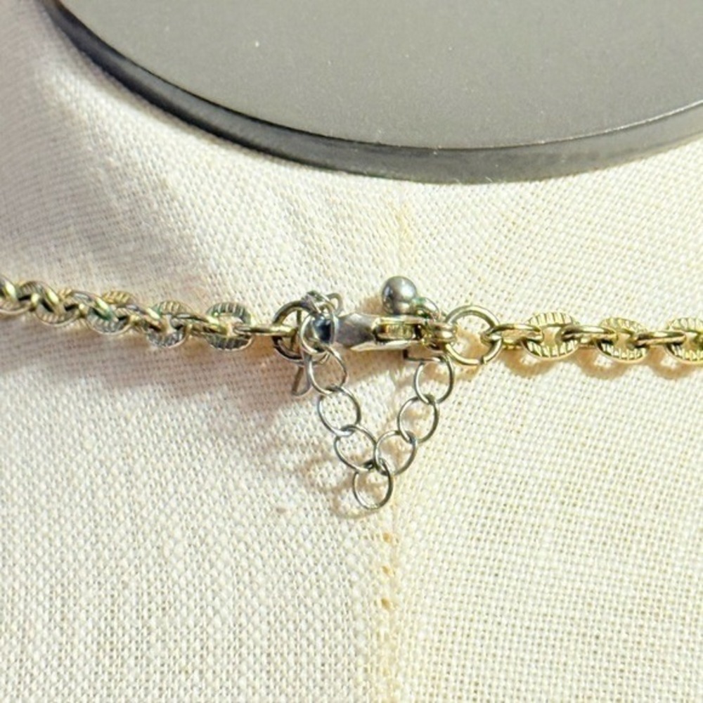Gold Starfish Pendant Necklace with Faux Shell Inlay 29" chain w/ 2" extension - Picture 4 of 4